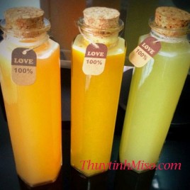 Chai lục giác 350ml nút gỗ