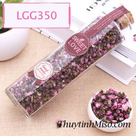 Chai thủy tinh lục giác gỗ 3