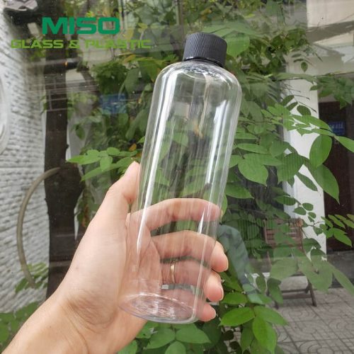 Chai nhựa PET cao 500ml nắp nhựa cao cấp