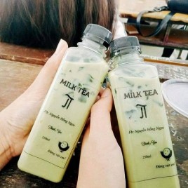 Chai nhua PET dung tra sua vuong 330ml