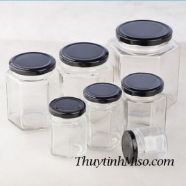 Hủ thủy tinh lục giác 730ml