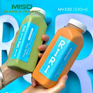Chai nhựa PET vuông cổ to 330ml