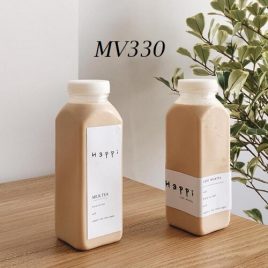 Chai nhựa PET vuông miệng to 330ml 2