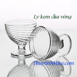 Ly thủy tinh đựng kem cầu vồng