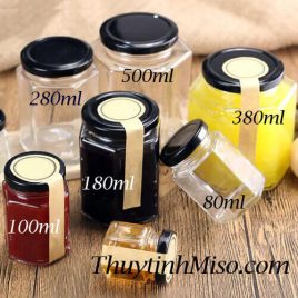 Hũ thủy tinh lục giác 100ml