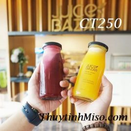 chai thủy tinh tròn nắp thiếc 250ml - 2