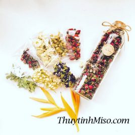 Chai thủy tinh tròn nắp gỗ 500ml