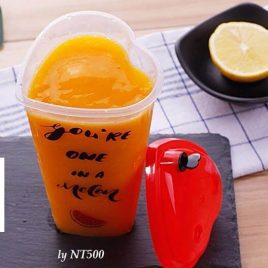 Ly nhựa hình tim nắp tim 500ml
