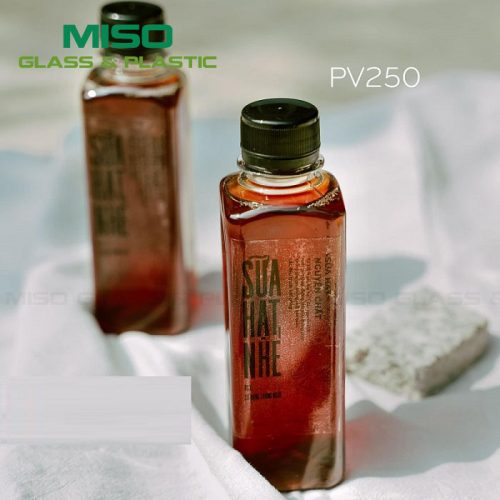 Chai nhựa PET 250ml vuông 2
