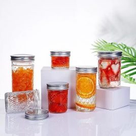 Hũ thủy tinh kim cương nắp thiếc