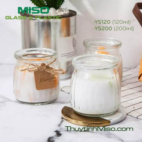 Hũ thủy tinh yaourt sọc 200ml