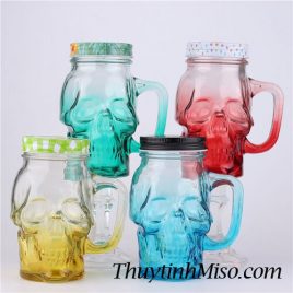 Ly thủy tinh đầu lâu màu 450ml