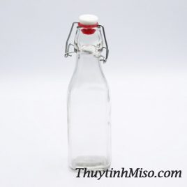 Chai thủy tinh vuông nắp gài 250ml