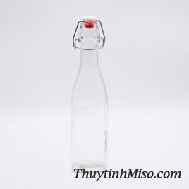 Chai thủy tinh vuông nắp gài 500ml