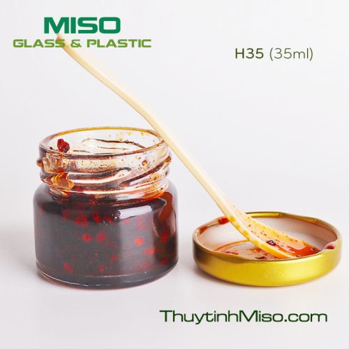 Hũ thủy tinh tròn 35ml nắp thiếc