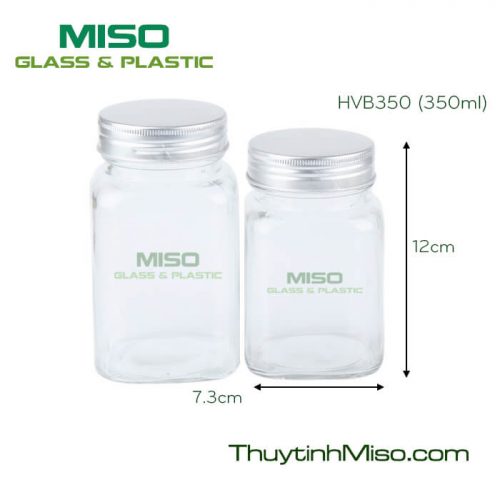 Hũ thủy tinh vuông HVB350 350ml