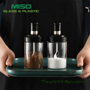 Hũ thủy tinh đựng gia vị kèm muỗng (3)