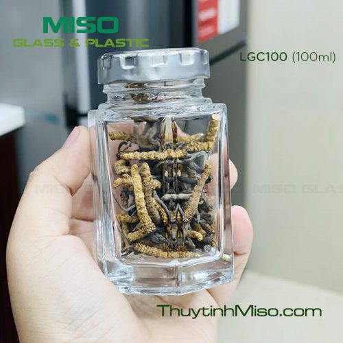 Hũ thủy tinh Lục giác cao 100ml