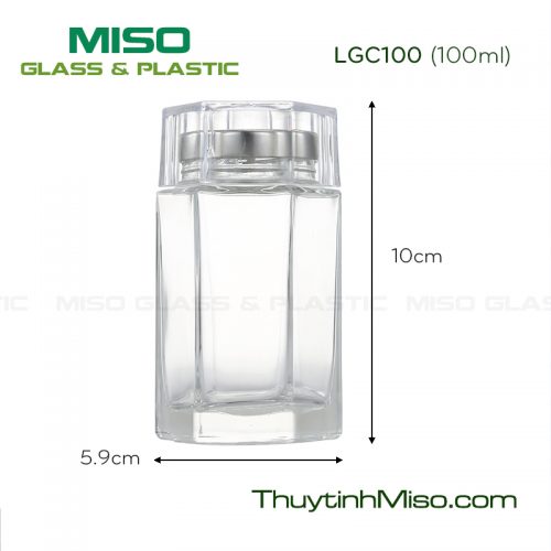 Hũ thủy tinh Lục giác cao 100ml