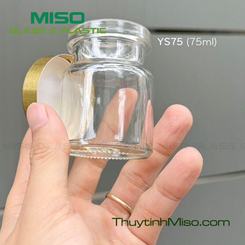 Hũ thủy tinh đựng yến nắp siết 75ml