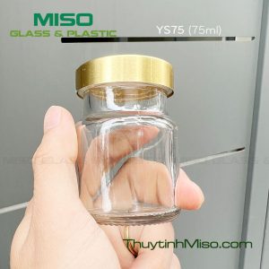 Hũ thủy tinh đựng yến nắp siết 75ml