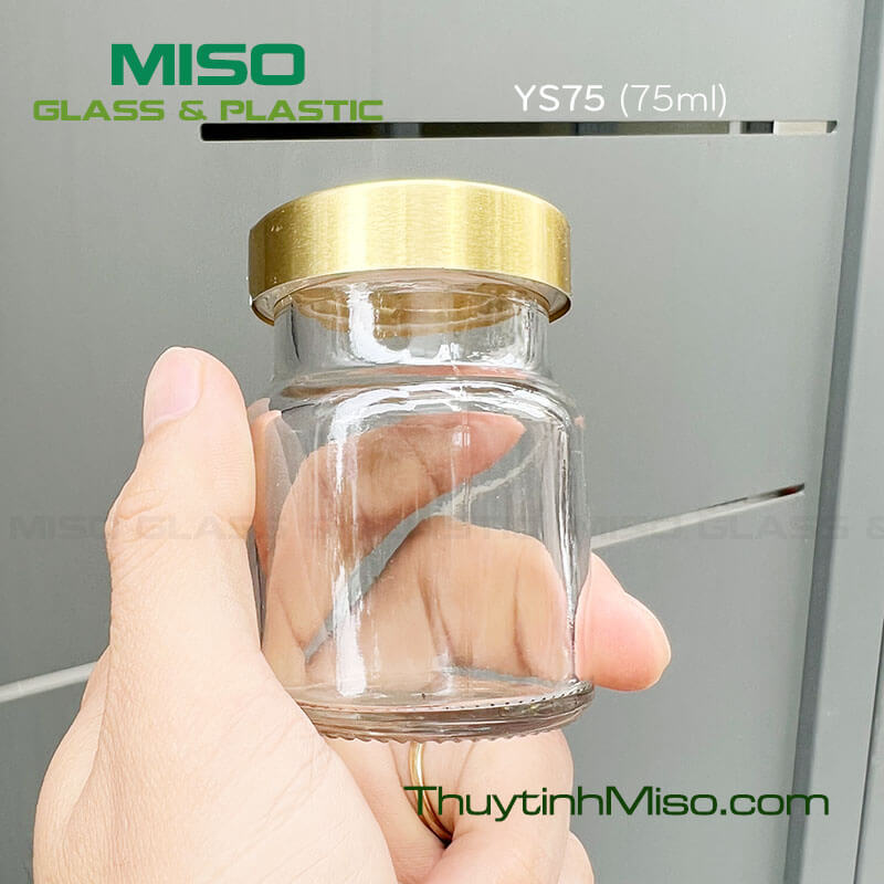 Hũ thủy tinh đựng yến nắp siết 75ml