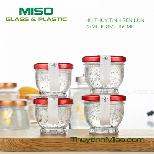 Hũ thủy tinh SEN lùn 75ml 100ml 150ml