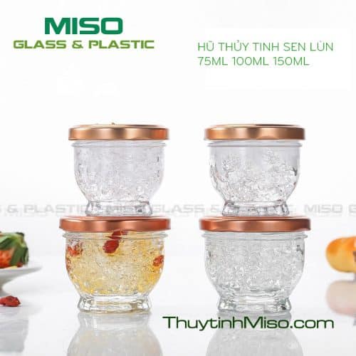 Hũ thủy tinh SEN lùn 75ml 100ml 150ml