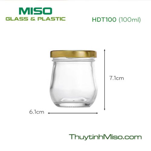 Hũ thủy tinh đáy to 100ml