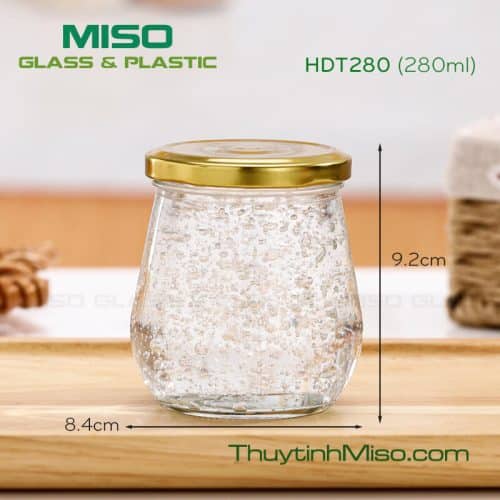 Hũ thủy tinh đáy to 280ml