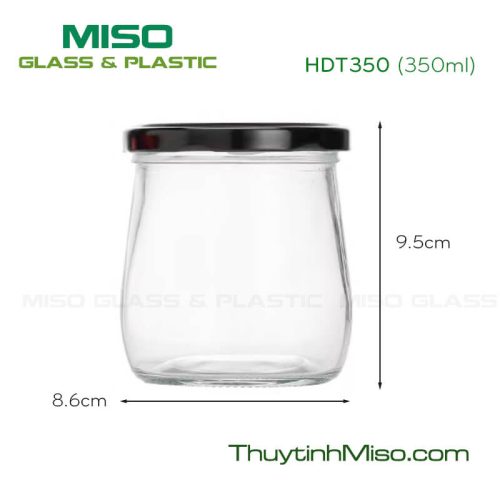 Hũ thủy tinh đáy to 350ml