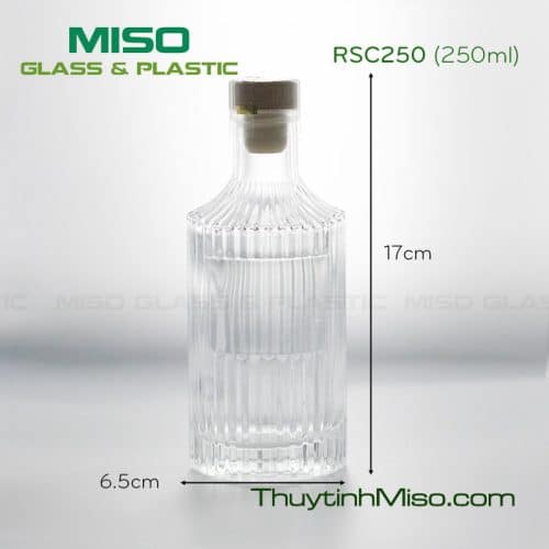 Chai thủy tinh đựng rượu thân sọc RSC 250ml