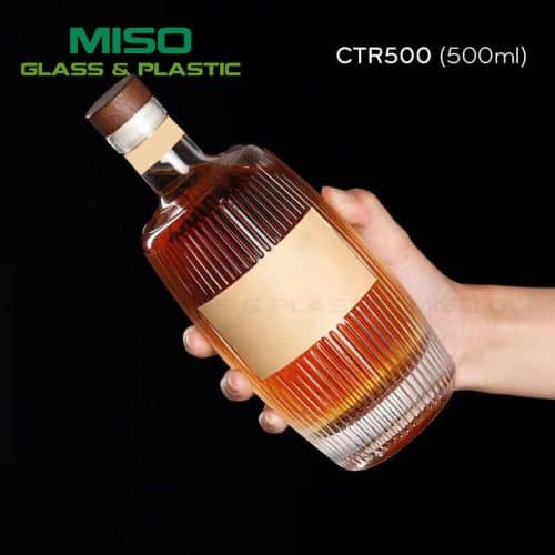 Chai thủy tinh đựng rượu thân sọc RTS 500ml