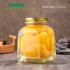 Hũ thủy tinh vuông HVY 750ml